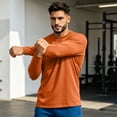 thumbnail image 5 of GrmtClth Shirts for Men Raglan Crew Neck Shirts Solid Plain Long Sleeve Fashion Sport Daily Baseball Top Saffron 2XL, 5 of 6