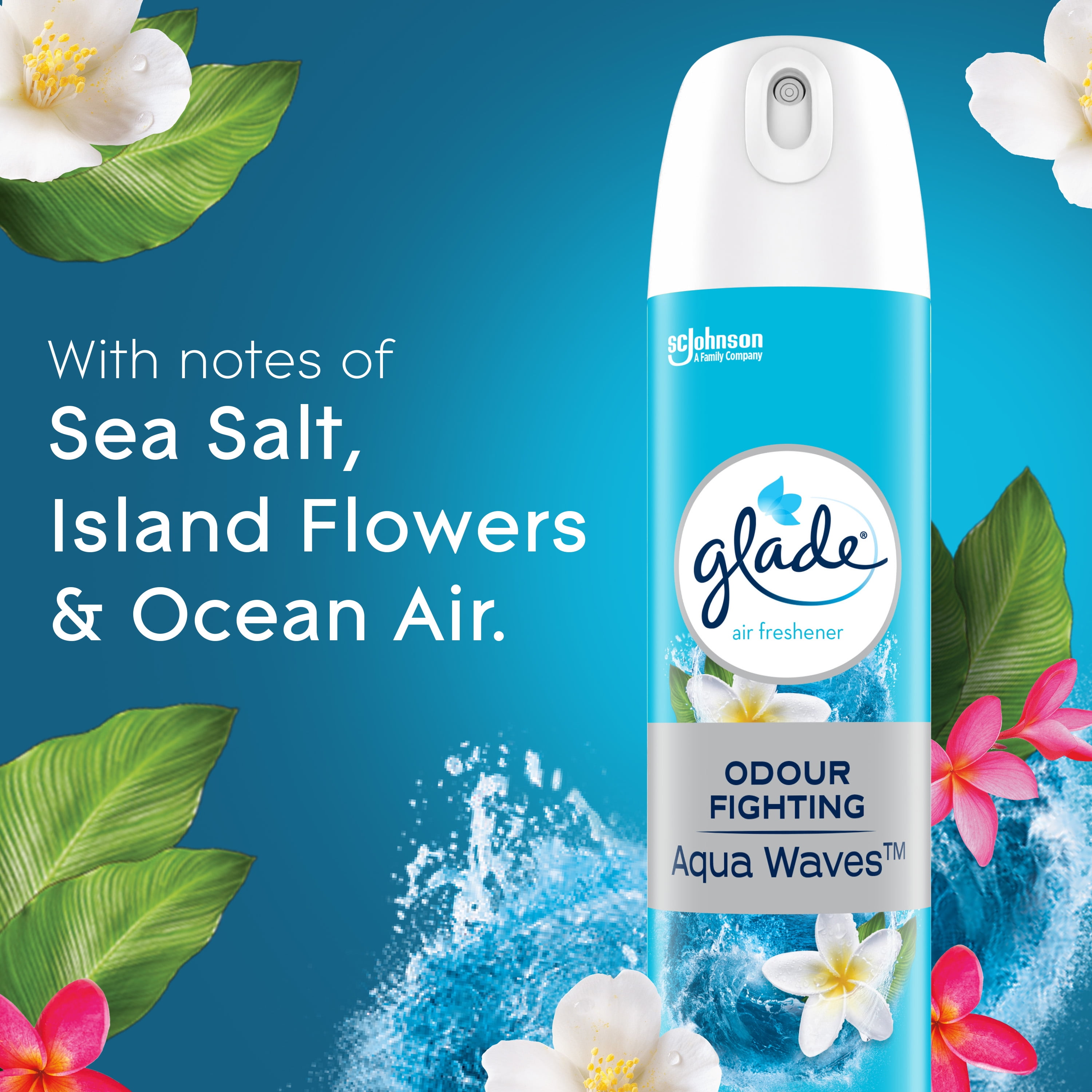 Glade® Air Freshener Odor Fighting Room Spray, Aqua Waves, 226g