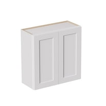 White shaker Solid Wood Double Doors Wall Cabinet 2 Doors and 2 Shelves for Kitchen Storage, Bathroom Storage, Laundry,Adjustable Shelves Ready to Assemble(30"W×12"D×30"H)