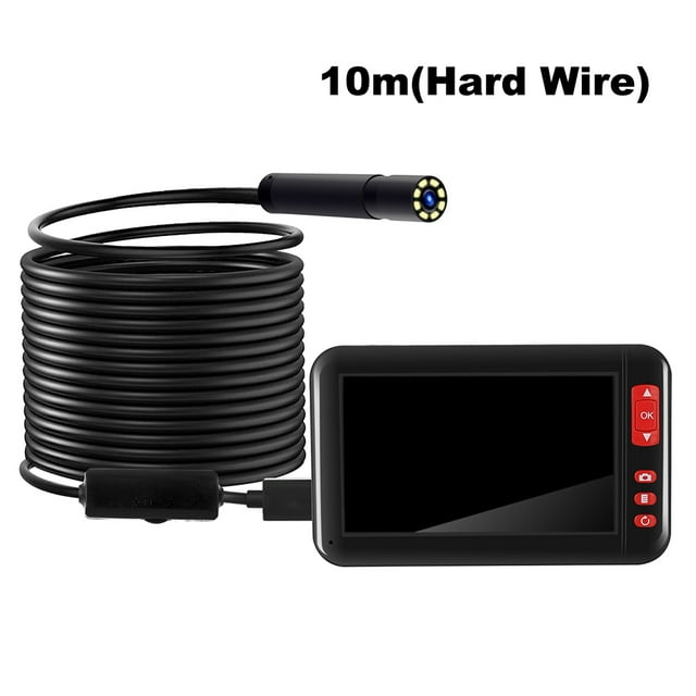 Tignapoo High-Definition 8mm Industrial Endoscope with 4.3-Inch Display – Plug and Play, 10m Hard Wire, Ideal for Inspections and Object Searches