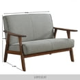 thumbnail image 3 of Castle Place Mid-Century Upholstered Linen Loveseat, Light Grey, 3 of 7