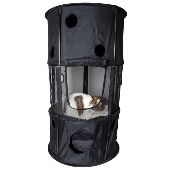 Pet Life ® 'Climber-Tree' Play-Active Travel Collapsible Lightweight Kitty Cat Tree House Lounger