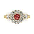 thumbnail image 2 of 1.6ct round cut red natural garnet 14k yellow gold halo Bridal Wedding Engagement Promise Anniversary Ring for Women size 5.75, 2 of 7