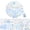 Blue and White, variant on 80 Pcs Precut Fabric Strips, 2.56" x 19.69" Cotton Strip Bundle, Jelly Roll Fabric Assortment for Quilting, Rug Making and Hand Sewing