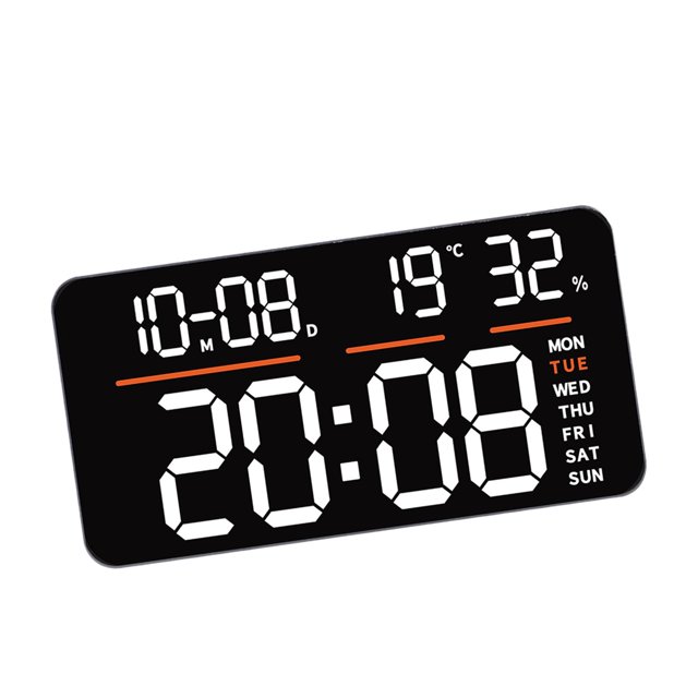 Elodie Alarm Clock Modern Temperature Detect Desk Clock for Living Room Hall Beside white light