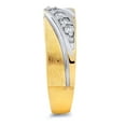 thumbnail image 3 of Wellingsale Men's Solid 14k Two 2 Tone White and Yellow Gold Polished CZ Cubic Zirconia Wedding Band - Size 12.5, 3 of 5