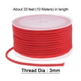 thumbnail image 2 of Unique Bargains Cordon de Perlage en Nylon 3 mm, Fil Tressé en Nylon Extra Résistant pour Fabrication de Colliers, 10 M/33 Pieds, Rouge, 2 of 5
