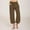 Brown, variant on LADIGASU Women Casual Linen Drawstring Elastic Waist Wide Leg Pants Cropped Trousers