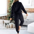 thumbnail image 4 of Idoravan Women Sets Clothing Womens Long Sleeve Solid Plush Tank Tops Set Elastic Waist Long Pants, 4 of 9