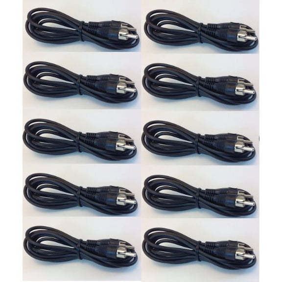RCA Mono 6FT Cable for Video OR Mono Audio (10 Pack)
