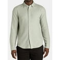 thumbnail image 3 of George Men's and Big Men's Knit Button-Up Shirt with Long Sleeves, Sizes S-3XL, 3 of 5