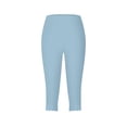 thumbnail image 4 of EHRWE Womens Leggings Women Solid Color Cropped Pants Yoga High Waist Leggings Summer Beach Pants Casual Workout Stretch Leggings Soft Leggings For Women, 4 of 5