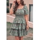 thumbnail image 3 of Vestido PRETTYGARDEN 2025 Floral de Verano con Escote Cuadrado Talla S - Verde Oscuro, 3 of 5