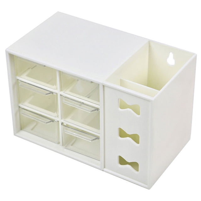 Organizador de cajones de escritorio Dinheiro, organizador de almacenamiento de maquillaje con 6 cajones, organizador de tocador, 18 x 11,7 x 8,7 cm