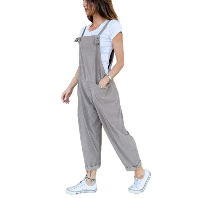 Lucakuins - Mono largo para mujer, informal, sin mangas, color sólido, holgado, con bolsillos Lucakuins moda