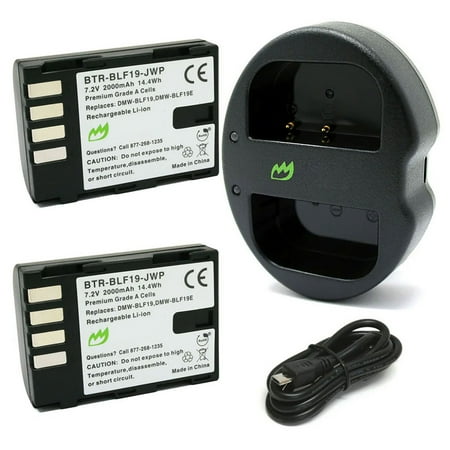 Replacement for Sigma Quattro dp2 Battery (2-Pack 2000mAh) and USB Dual Charger