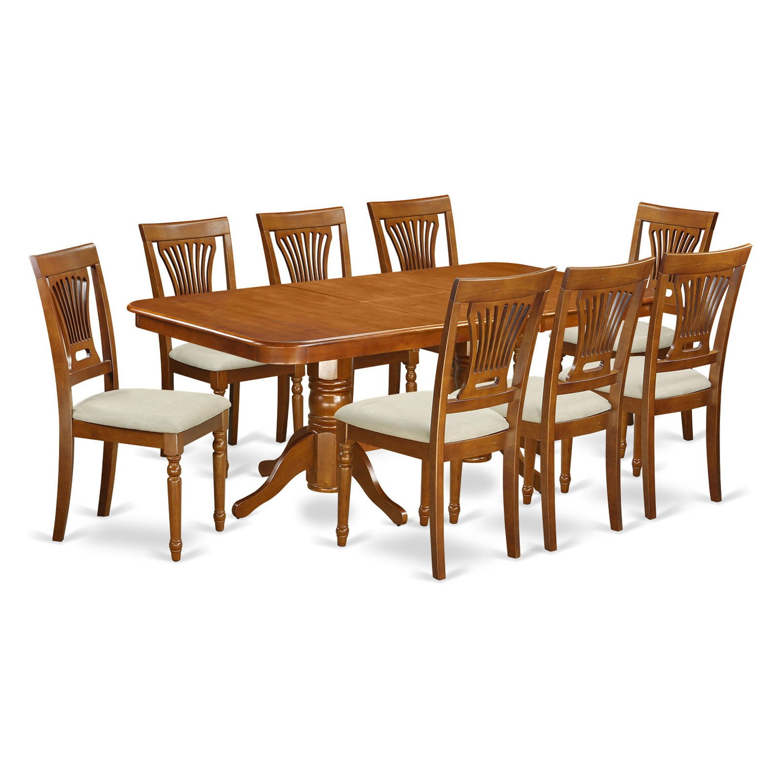 East West Furniture Kenley 9 Piece Dining Table Set with ...