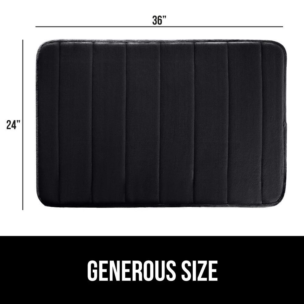 GORILLA GRIP Bathroom Rug, Soft Absorbent Memory Foam Shower Floor Mat, 36x24 Black