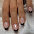 thumbnail image 2 of Press On Nails JOYVVEW, punta francesa negra, mediana, cuadrada, 30 unidades, 2 of 5