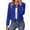 Blue, variant on Womens Collarless Open Front Blazer Long Sleeve Gold Button Crop Jacket Business Casual Work Office Lightweight Short Coat