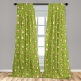 thumbnail image 5 of Ambesonne Anime Curtains, Rabbits Carrots on Green, Pair of 28"x95", Apple Green and Yellow, 5 of 5
