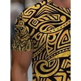 thumbnail image 4 of Men's T-shirt for restaurant use in a black and gold color scheme with durable fabrics for a comfortable fit with fine tribal motifs, 4 of 6