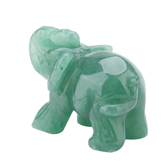 Estatuilla de cristal de elefante tallada en jade natural de 2 pulgadas, artículo de decoración del hogar (#03)