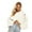 White, variant on Arlun Cropped Sweaters for Women Trendy Crewneck Long Sleeve Ribbed Knit Pullover Sweater Solid Color Lantern Sleeve Asymmetrical Hem Loose Fall Winter Outfits White One Size