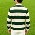 thumbnail image 3 of Sewkxo Women Striped Polo Sweatshirt Oversized Long Sleeve Rugby Shirts Fashion Fall Loose Color Block Pullover Tops,Army Green XL, 3 of 8