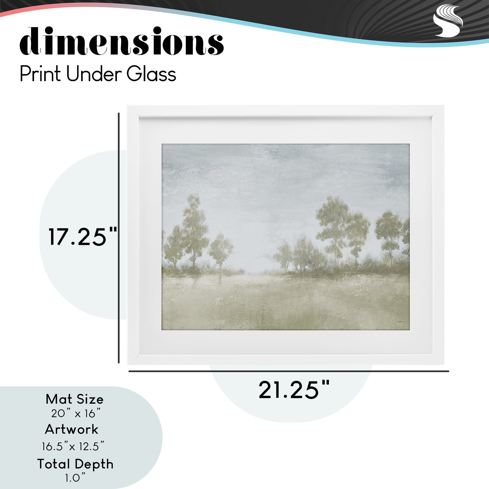 Stupell Industries Soft Distant Valley Landscape White Framed Print Under Glass, design by Michael Marcon
