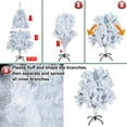 thumbnail image 5 of Keylever 4ft White Artificial Christmas Pine Tree with Blue LED Lights, Metal Stand, 300 Tips, 5 of 9