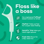 Plackers Micro Mint Dental Floss Picks, 90 Count, Pack of 3