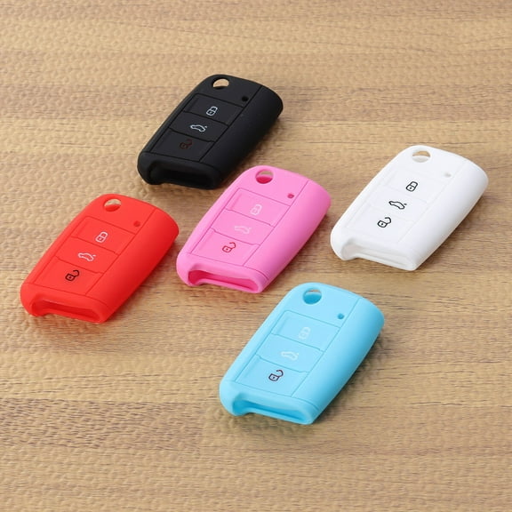WHAMVOX 1Pack Pink Silicone Car Key Sleeve for Organize Keys and Daily Use 2.7x1.7x0.6in