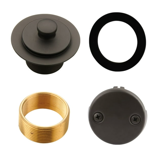 Bronze Tub Drain Lift &Turn Tub Trim Set with TwoHole Overflow Faceplate Conversion Kit
