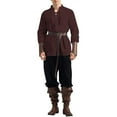 thumbnail image 2 of Lisingtool Clearance Father Day Gifts Outfits for Men 2 Piece Sets Medieval Men's Clothing Set Men's Clothing Set with Linen Shirt Men's Medieval Shirt Medieval Pants with Ankle Strap S-XXL, 2 of 3