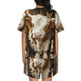 thumbnail image 6 of Fotbe Rustic Cow Butterflies Champagne Print Pajama Set for Women 2 Piece Loungewear Short Sleeve Tops and Shorts Set Soft Sleepwear-4X-Large, 6 of 7