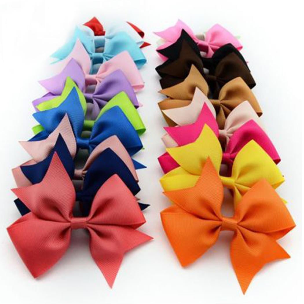 10PCS/Set Kids Baby Girls Cute Ribbon Bow Hair Pin Mini Bowknot Clips Hairpins 