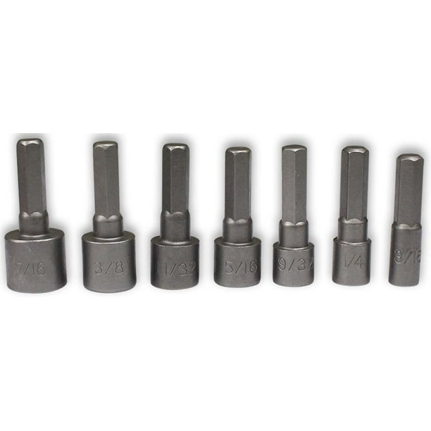 Wanson 7 Piece Power Nut Driver Bit Sets SAE TUFR8217