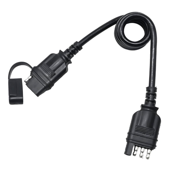 Anxingo 4 Way Flat Trailer Extension Coiled Cable, 3 Ft 18 Gauge Wiring Harness with Dust Covers Plug & Play Connector for Boat, Utility Trailers