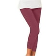thumbnail image 1 of B91xZ Workout Leggings for Women High Rise Crop Legging with Side Pockets,Wine L, 1 of 3