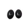 thumbnail image 2 of Shiny Black Oval Button Earrings - 1" Pierced Earrings - Glitter Retro Style, 2 of 2