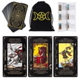 thumbnail image 1 of Cartas de tarot con guía y bolsa de transporte de lino, 78 cartas de tarot clásicas originales, juego de adivinación con significados para principiantes y expertos, 1 of 6