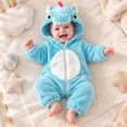 thumbnail image 6 of Baby Boys Long Sleeve Hooded Jumpsuit Dinosaur Animal Warm Clothes Halloween Party Clothes Halloween for Kids Girls Size 1-12 Months, 6 of 9