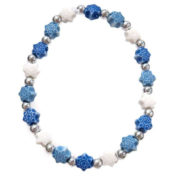 Frozen Snowflakes Bracelet (White, Blue & Dark Blue)