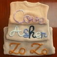 thumbnail image 3 of Custom Name Baby Sweater，Personalized Baby Sweater,Embroidered Name Sweater,Baby Knit Sweater,Cotton Sweater For Newborn Boys And Girls,Baby Gift,size:12-18 Month, 3 of 5