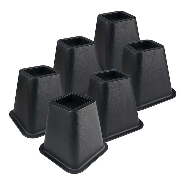 Furniture Bed Riser Bed Riser 6 inch Heavy Duty Square Stackable Non Skid Bed Elevators Chair Raisers Couch Raisers for Desk Table Couch 6 pieces