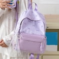 thumbnail image 5 of Weebloom Bow School Backpack For Kids Girls Cute Patchwork Lightweight Casual Backpack Versatile Daypack Large Bookbag Middle High School College Purple, 5 of 9