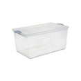 thumbnail image 1 of Sterilite 62 Liter Latch Box, Clear Plastic Storage Bin with Lid - Blue Latch, 1 of 6