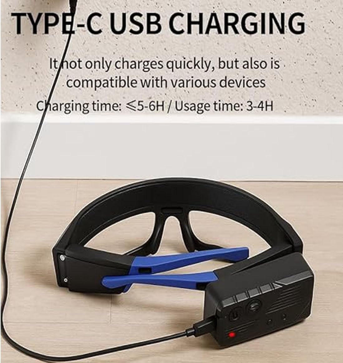 Rechargeable LED Safety Glasses with Motion Sensor for Mechanics, Hands-Free Light