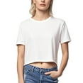 thumbnail image 3 of 5 Days Delivery!Women Plus Size T-Shirt Blouse Sawvnm Women Cute Trendy Basic Tight Rounk Neck Crop Blouse Short Sleeve Crop Tops for Women Clearance under 5, 3 of 9
